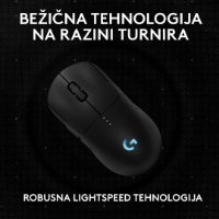 Miš LOGITECH Pro 2 Lightspeed, RGB, optički, bežični, 32000dpi, crni