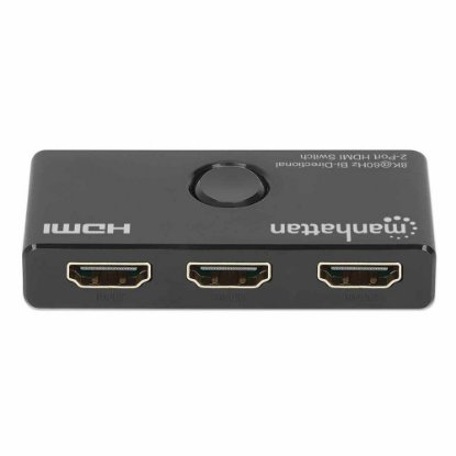 Razdjelnik MANHATTAN, 1x HDMI in, 2x HDMI out, dvosmjerni switch, crni