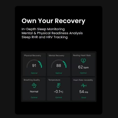 Pametni prsten AMAZFIT Helio Ring, veličina 10, praćenje aktivnosti, titanij
