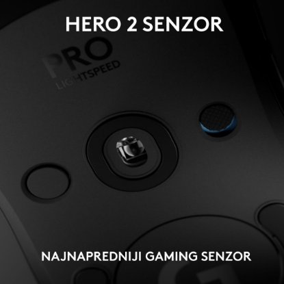 Miš LOGITECH Pro 2 Lightspeed, RGB, optički, bežični, 32000dpi, crni