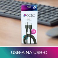 Kabel OCTIO USB-A (M) na USB-C (M), crni, 2m