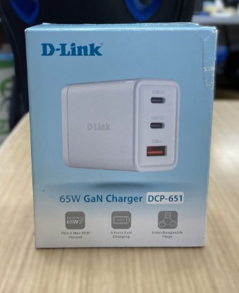 OPEN BOX - Kućni punjač D-LINK DCP-651, 65W, 2xUSB-C, 1xUSB-A, QC, PD, bijeli