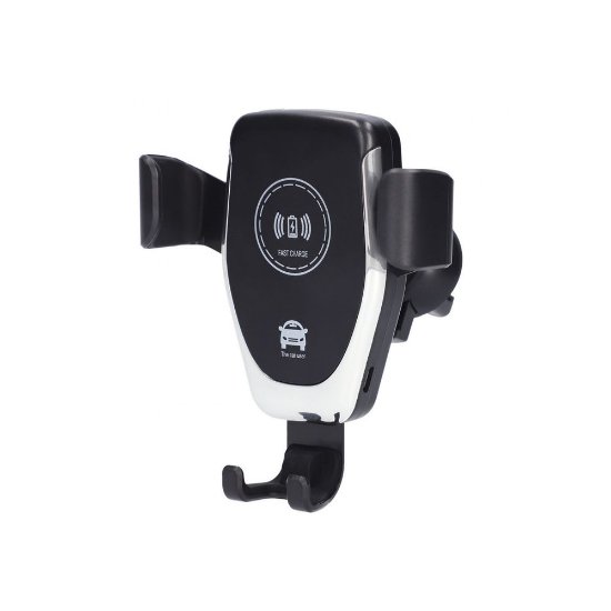 Držač za smartphone KSIX, za ventilaciju, QI bežično punjenje 15 W, crni