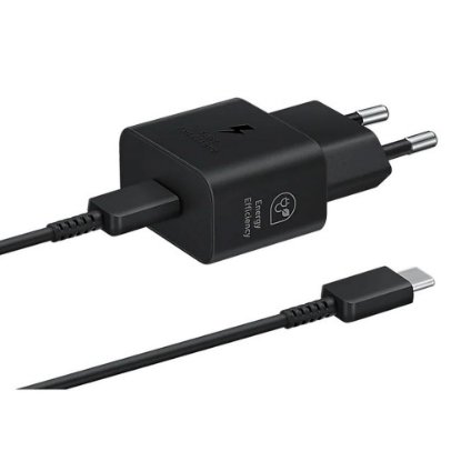 Kućni punjač SAMSUNG T2510, 25W, USB-C, USB-C kabel, crni