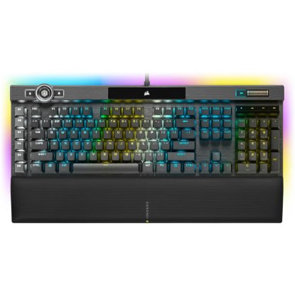 Tipkovnica CORSAIR K100 RGB, optičko-mehanička, Corsair OPX, US Layout, USB, crna