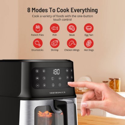Friteza na vrući zrak TAOTRONICS TAOGA-TT-AF011, 1200 W, 5 l, crna-inox