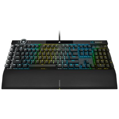 Tipkovnica CORSAIR K100 RGB, optičko-mehanička, Corsair OPX, US Layout, USB, crna