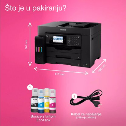Multifunkcijski printer EPSON ITS L15160, printer/scanner/copy/fax, Eco Tank, A3, 4800 dpi, USB, LAN, WiFi