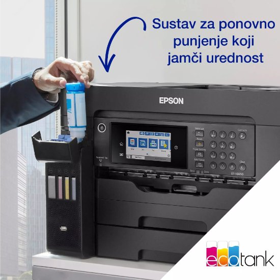 Multifunkcijski printer EPSON ITS L15160, printer/scanner/copy/fax, Eco Tank, A3, 4800 dpi, USB, LAN, WiFi