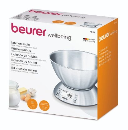 Kuhinjska vaga BEURER KS 54, digitalna, posuda, 5 kg, srebrna