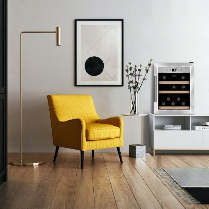 Hladnjak za vino CASO DESIGN WineSafe 12 Classic, za 12 boca, 52cm, energetski razred G, inox