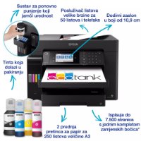 Multifunkcijski printer EPSON ITS L15160, printer/scanner/copy/fax, Eco Tank, A3, 4800 dpi, USB, LAN, WiFi