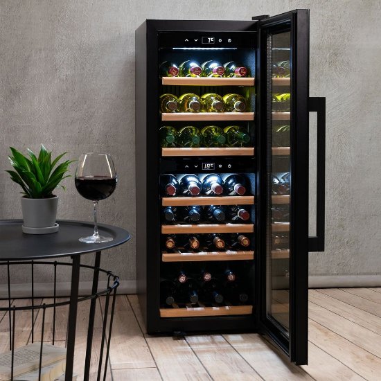 Hladnjak za vino CASO DESIGN WineExclusive 38 Smart, za 38 boca, 107cm, 2 temperaturne zone, energetski razred G