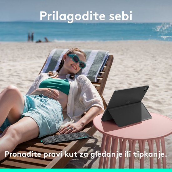 Tipkovnica za tablet LOGITECH Flip Folio V2, za ipad Pro & Air 13", Bluetooth, bežična, crna