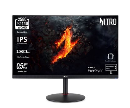Gaming monitor 27" ACER Nitro XV272UV3bmiiprx UM.HX2EE.307, QHD, IPS, 180Hz, 1ms, 350cd/m2, FreeSync, zvučnici, crni
