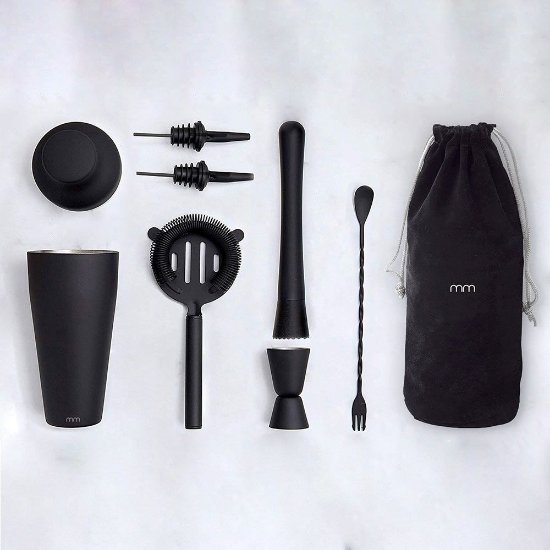 Set za koktele MIKAMAX Cocktail Shaker Set, 700ml, mat crni