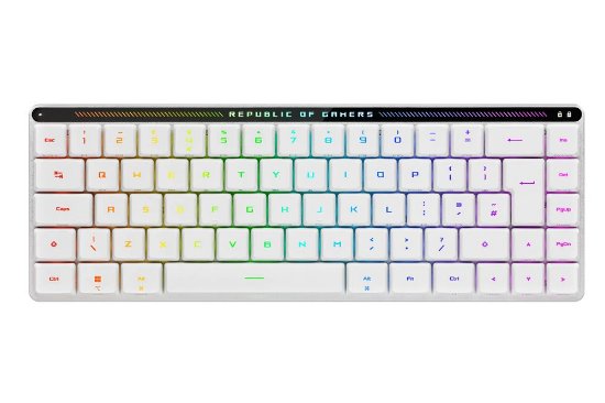 Tipkovnica ASUS ROG Falchion RX Low Profile, RGB, mehanička, bežična, US Layout, bijela, USB