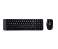Tipkovnica + miš LOGITECH MK220 Wireless Desktop, bežična, crna, kompaktna, USB