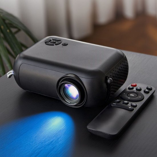 Projektor LED MIKAMAX Smart Mini projector, 480x360, 1800 lumena, 2000:1, HDMI, USB, WiFi, crni