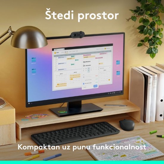 Tipkovnica LOGITECH K250 Compact Bluetooth Combo, bežična, crna