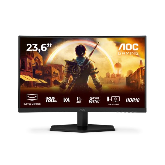 Gaming monitor 23,6" AOC C24G42E, FHD, VA, 180Hz, 1ms, 250cd/m2, FreeSync, zakrivljeni, crni