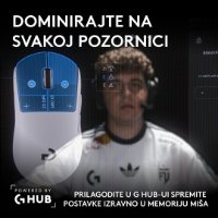 Miš LOGITECH Pro X2 Superstrike, bežični, optički, 44000dpi, bijeli, USB