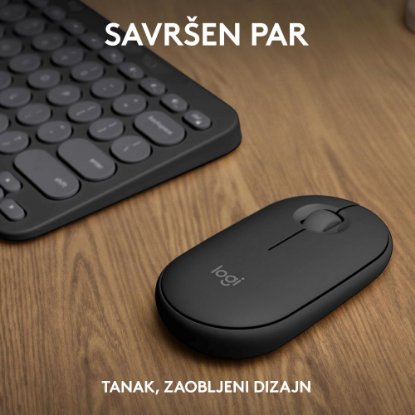Tipkovnica + miš LOGITECH Pebble 2 Combo, bežična, crna