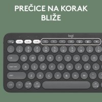 Tipkovnica LOGITECH Pebble Keys 2 K380S, BT, kompaktna, crna