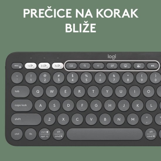Tipkovnica LOGITECH Pebble Keys 2 K380S, BT, kompaktna, crna