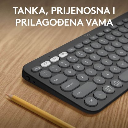 Tipkovnica LOGITECH Pebble Keys 2 K380S, BT, kompaktna, crna