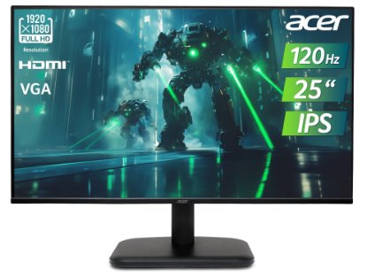Monitor 24.5" ACER EK251QGbi UM.KE1EE.G01, FHD, IPS, 120Hz, 1ms, 250cd/m2, crni