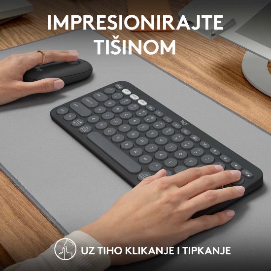 Tipkovnica + miš LOGITECH Pebble 2 Combo, bežična, crna