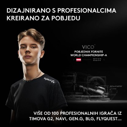 Miš LOGITECH Pro X2 Superstrike, bežični, optički, 44000dpi, bijeli, USB