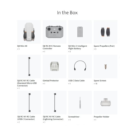 Dron DJI Mini 4K Fly More Combo, 4K kamera, 3-axis gimbal, vrijeme leta do 31min, upravljanje daljinskim upravljačem, sivi