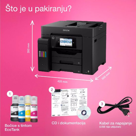 Multifunkcijski printer EPSON EcoTank L6570, printer/scanner/copy, 4800 x 1200, USB, LAN, WiFi, crni