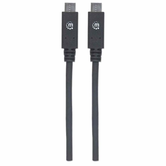 Kabel MANHATTAN, USB 3.2 Gen2, USB-C (M) na USB-C (M), 100W, 1.2 DP Alt Mode, 1.0m