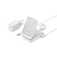 Bežični punjač ANKER MagGo 15W, stalak, MagSafe, 3u1 za Apple iPhone, Watch i AirPods, bijeli
