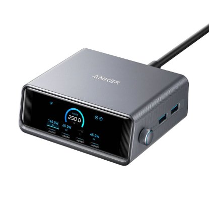 Kućni punjač ANKER Prime GaN, stolni, 4x USB-C, 2x USB-A, LCD zaslon, 250W