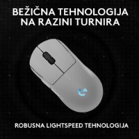 Miš LOGITECH Pro 2 Lightspeed, RGB, optički, bežični, 32000dpi, bijeli