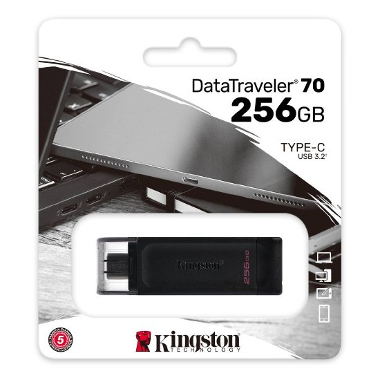 Memorija USB-C FLASH DRIVE, 256 GB, KINGSTON DT70/256GB, crni
