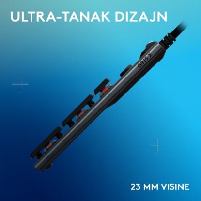 Tipkovnica LOGITECH Gaming G915 X Tactile, RGB, mehanička, US Layout, USB, crna