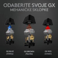 Tipkovnica LOGITECH Gaming G513 Carbon, RGB, mehanička, GX Brown Tactile, US layout, crna