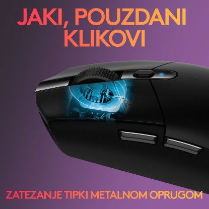 Miš LOGITECH Gaming G305 Lightspeed, bežični, optički, 12000dpi, crni, USB