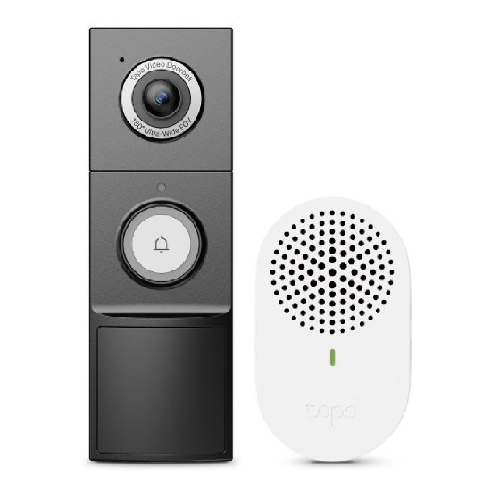 Pametno bežično zvono TP-LINK Tapo D235, 2K, WiFi, baterijsko, crno