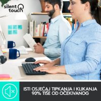 Tipkovnica + miš LOGITECH MK295 Silent Wireless Combo, bežična, crna, USB