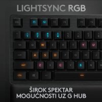 Tipkovnica LOGITECH Gaming G513 Carbon, RGB, mehanička, GX Brown Tactile, US layout, crna