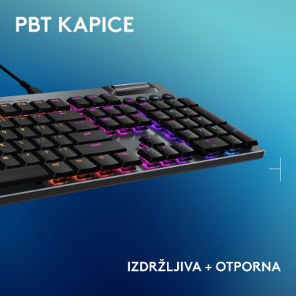 Tipkovnica LOGITECH Gaming G915 X Tactile, RGB, mehanička, US Layout, USB, crna