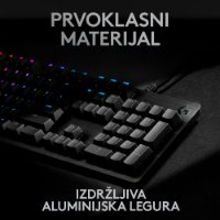 Tipkovnica LOGITECH Gaming G513 Carbon, RGB, mehanička, GX Brown Tactile, US layout, crna
