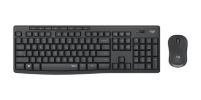 Tipkovnica + miš LOGITECH MK295 Silent Wireless Combo, bežična, crna, USB