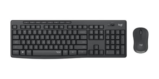 Tipkovnica + miš LOGITECH MK295 Silent Wireless Combo, bežična, crna, USB